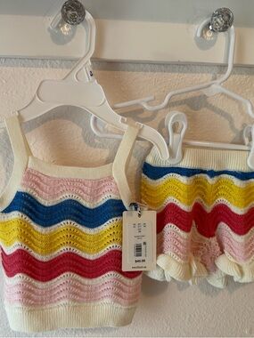 Striped Knit Tank & Ruffle Shorts Set, Adventure Wear Dillards